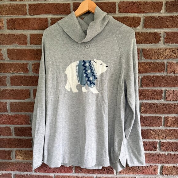 J. Jill Polar Bear Sweater * High Neck / Turtle Neck * Size Medium - Picture 2 of 6